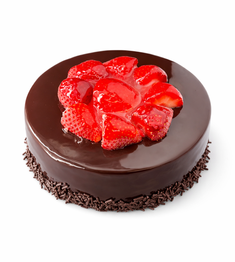 Tarta de fresas con chocolate